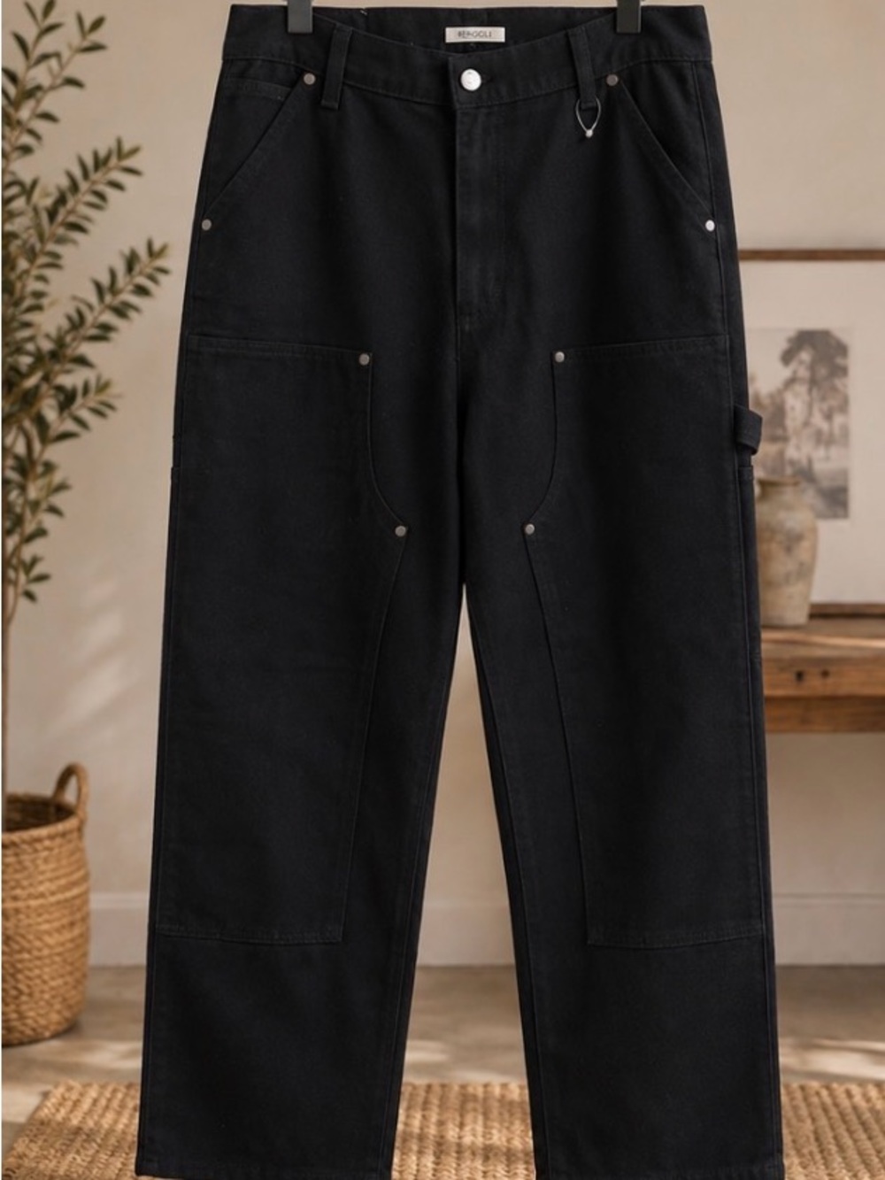 RENGGLI Women’s Black Utility Workwear Pants Size 30 – Made in USA – 100% Cotton